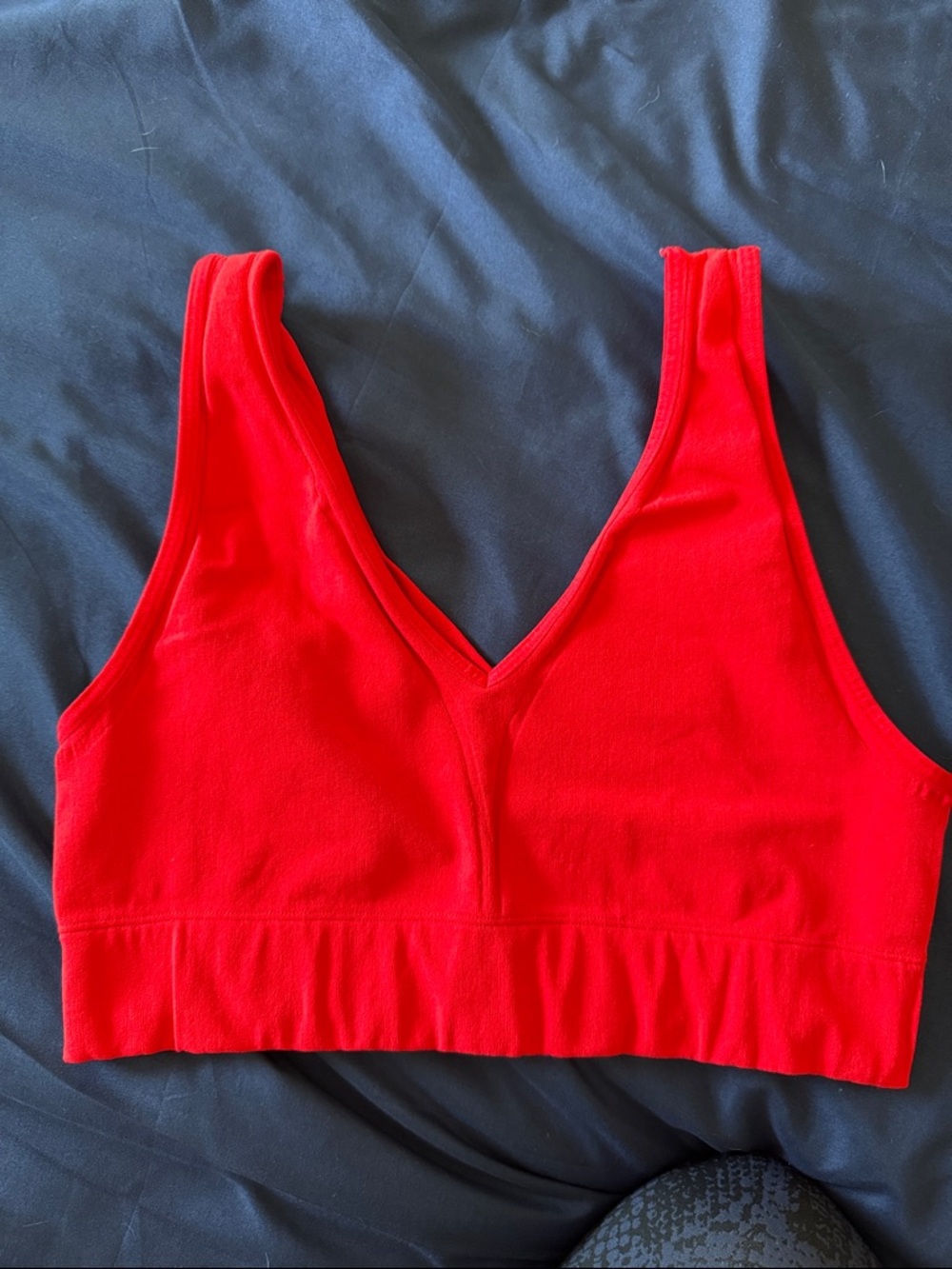 Fabletics Bright Red V-Neck Seamless Sports Bralette
